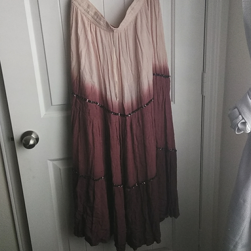 Long summer skirt with sequence